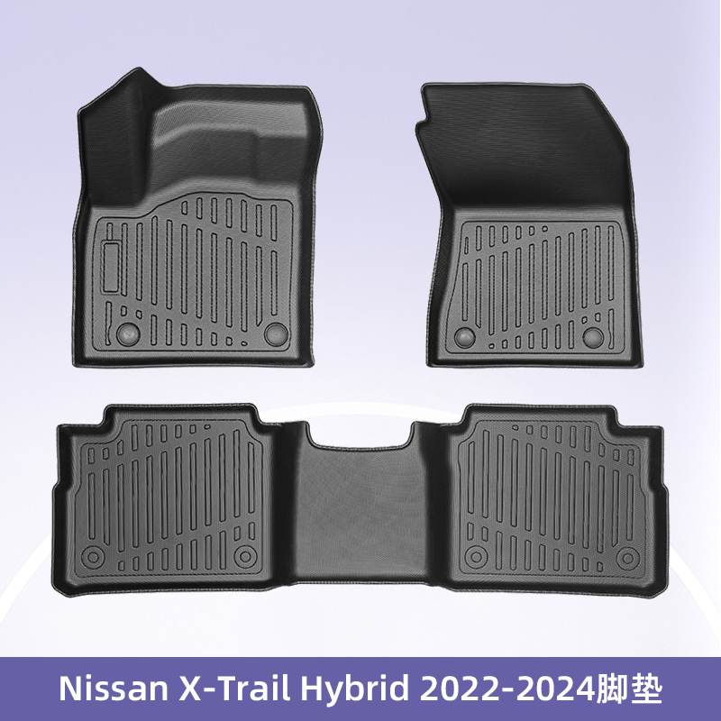 Europa para Nissan X-Trail híbrido 2022 - 2024 3D todo el tiempo material TPE almohadilla de pie de automóvil