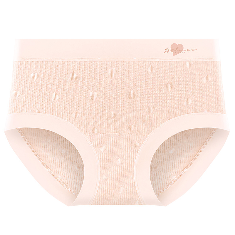 Ropa interior de algodón jacquard de amor de algodón de clase A ~ 9A antibacteriano alarga y ensancha 100% algodón entrepierna cintura media ropa interior transpirable mujer