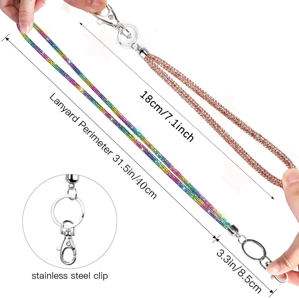 35g Weight Rhinestones Inlay Material Mobile Phone Lanyard Classification 1 Piece Quantity Nylon Material Solid Color Pattern Inlay Design Shiny Style Shiny Solid Color Nylon Inlay Rhinestones Mobile Phone Lanyard