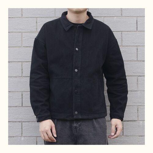 Fashionable new couple's simple denim coat for men and women's loose Korean trend handsome all-matching solid color work jacket