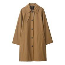 HH385082 25年秋季新款女装欧美风系列时尚宽松中长款格子里风衣