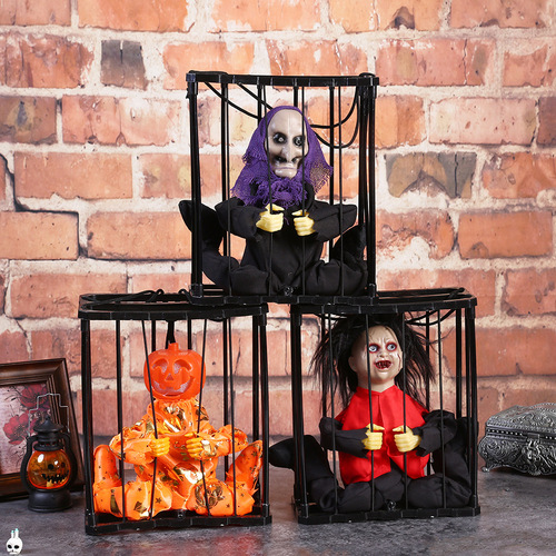 Cross-border foreign trade creative cage ghost courtyard decoration haunted house scare props wholesale cross-border export exclusive