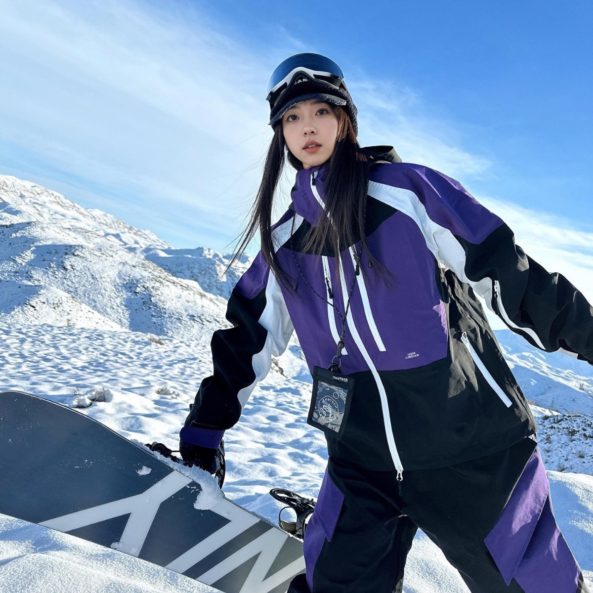 Ldab Purple Ski Suit for Women 2026 Autumn and Winter New Outdoor Windproof and Warm High-End Snow Suit for Single and Double Boards