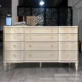 美式实木轻奢玄关柜现代简约斗柜储物柜卧室收纳柜极简餐边柜