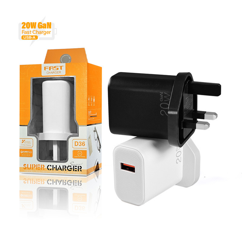 20W USB Charger Single Port USB Wall Charger Uk Charging Head Home Travel Mobile Phone Adapter