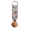 Blue-edged blue-orange flowers (wooden hat clip with holes)