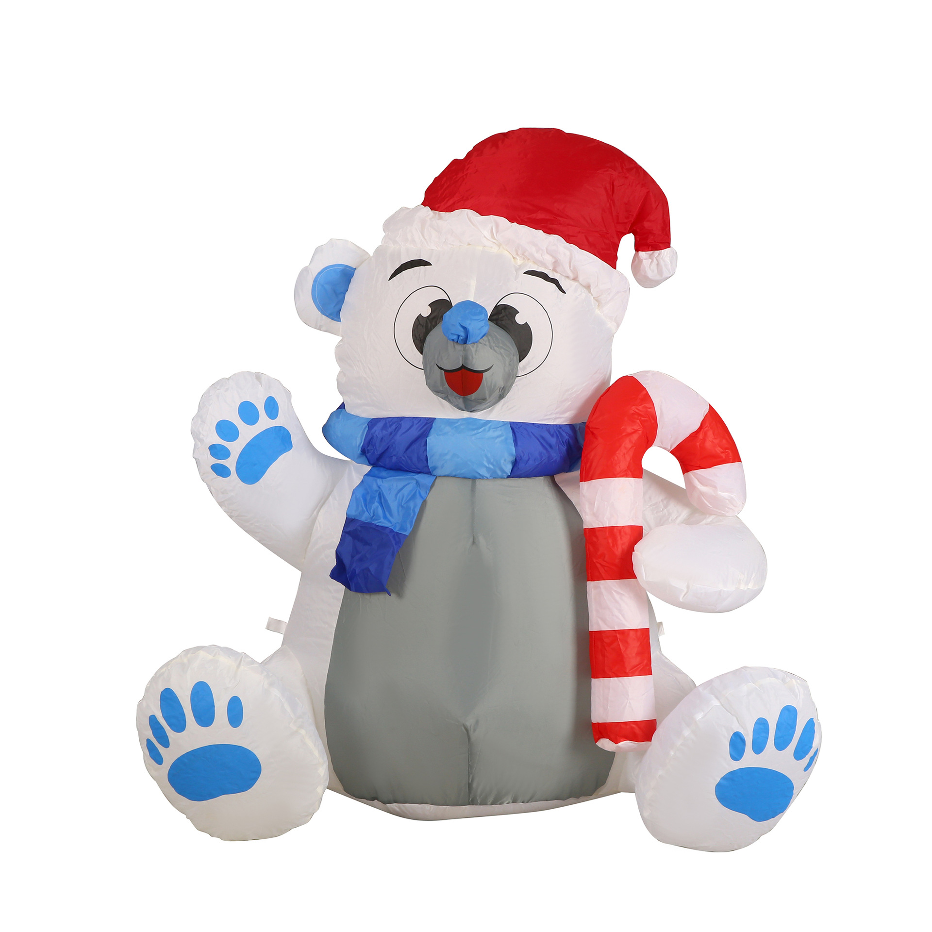 跨境新款亚马逊1.2米充气圣诞熊礼包气模装饰品庭院布置派对玩具