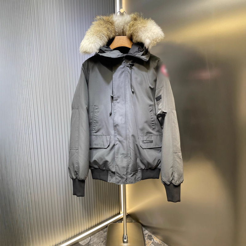 Correct Version of the Poison Brand Nfc Chip Goose 01 Style Wolf Fur Collar Pilot Jacket Short down Jacket Unisex