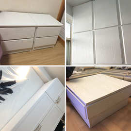 A6L自粘旧家具翻新加厚木纹门贴纸防水桌柜子衣柜橱柜改造墙壁纸