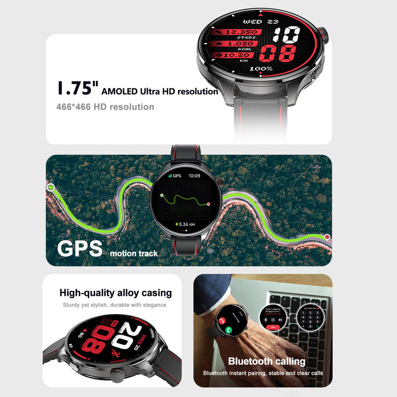 Foreign Trade Version S669 Outdoor Smart Watch with Gps Movement Tracking, Bluetooth Calling, and Information Push Notifications, Compatible with Android and Ios