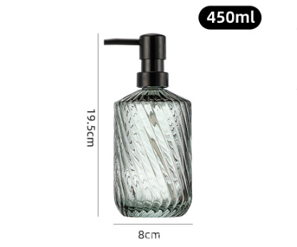 Amazon 400ml botella de champú de vidrio transparente diamante desinfectante de manos botella de jabón líquido de baño botella de vidrio