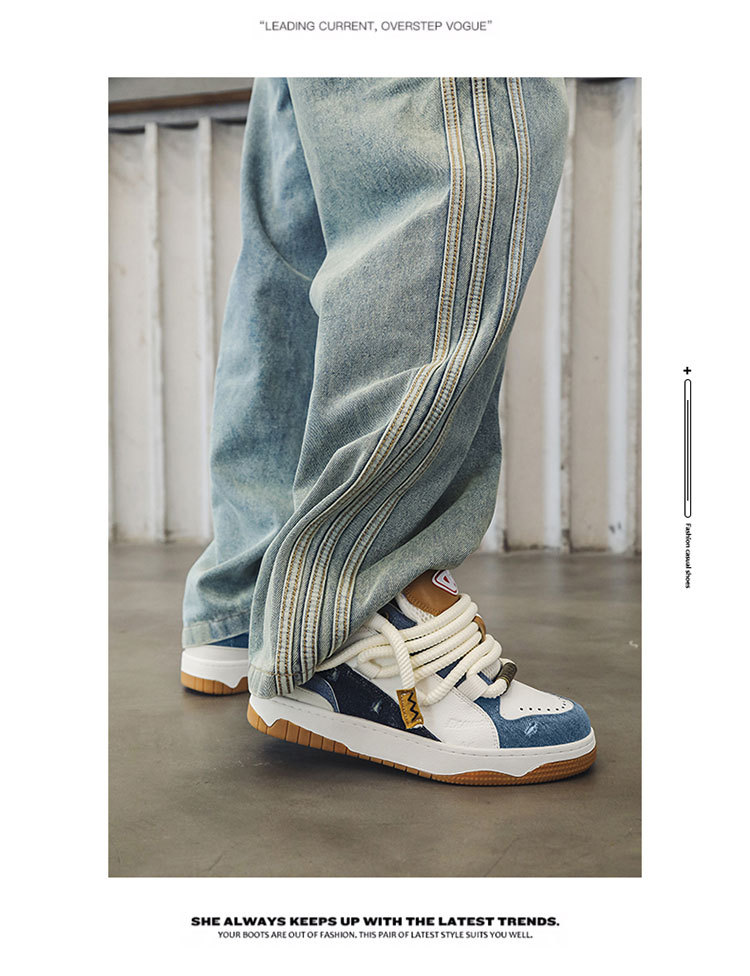 Unisex Denim Trainers For Summer Versatile Breathable Sneakers_voghion.com