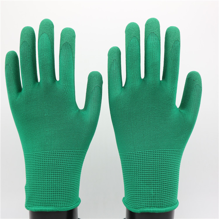 13针涤纶尼龙掌浸丁腈磨砂浸胶防滑劳保手套女士花园手套