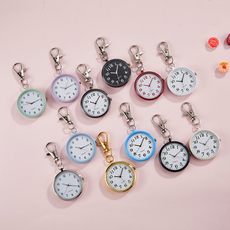 Student Exam Special Quartz Watch Pocket Watch Clear Digital Silent Versatile Keychain Hanging Watch Nurse Unisex