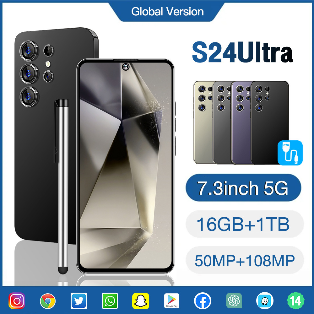 Cross-border Smartphone S24ultra Android 16+1t 7.3-inch Android Phone...