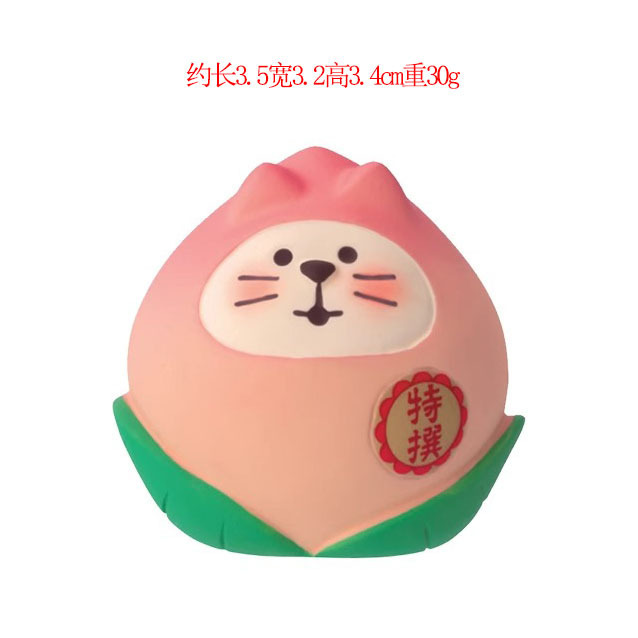 日式猫桃子摆件 创意潮玩手办盲盒装饰DIY手工配件树脂工艺品摆件|undefined
