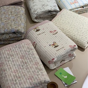 South Korea Goose Cotton Bed Cover Three-Piece Set Machine Washable Double-Sided Cotton Quilted Quilted Bed Sheet All Seasons Universal Bedspread