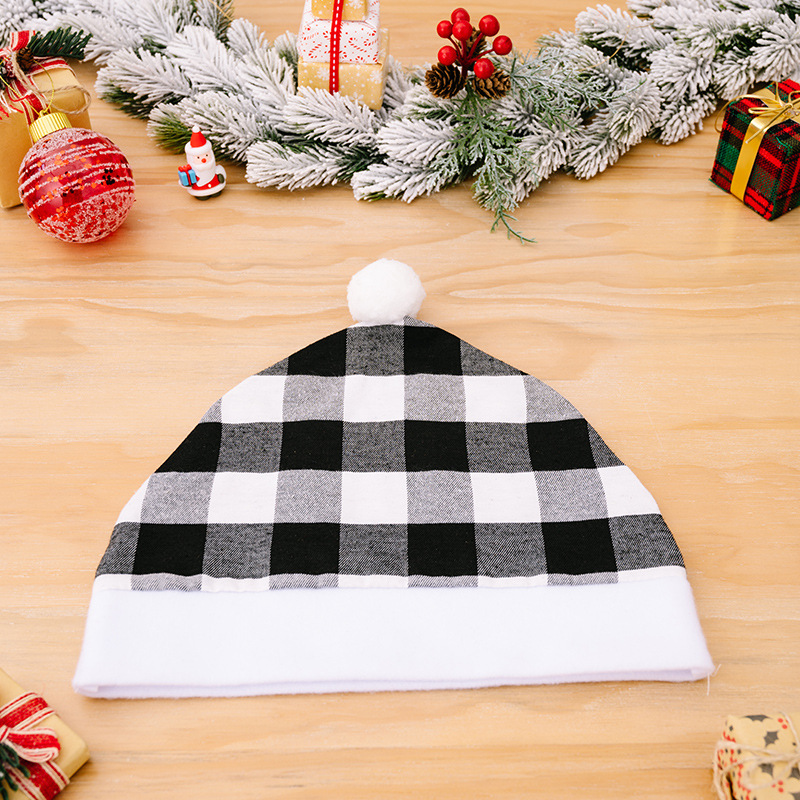 Christmas decorations Red and black check car chair cover thickened car chair back cover headrest cover cushion cover_voghion.com