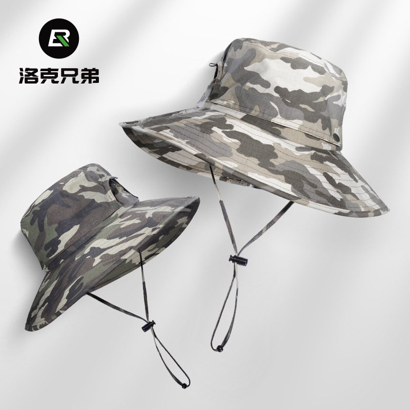 Rock Brothers Sun Protection Visor Fisherman Hat Men And Women Anti-UVCamouflage Outdoor Leisure Fishing Hat Summer