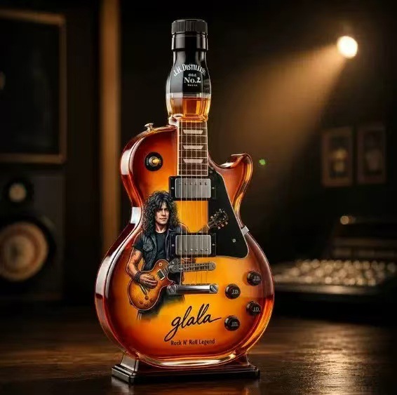 Inventario a través de whisky ji nueva guitarra ACDC botella de vino vino botella de whisky botella de vino
