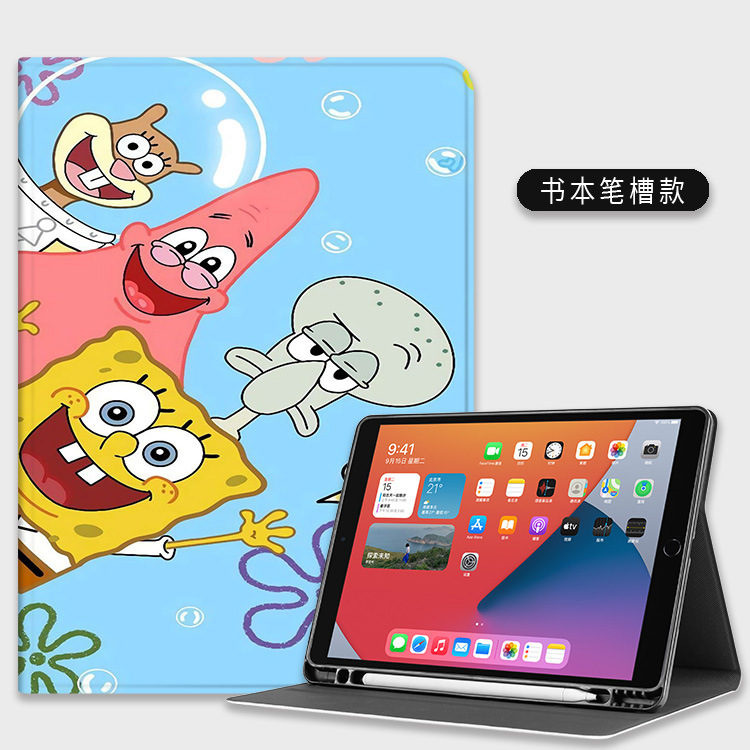 IPad10 funda protectora air45 pro11-inch de silicona ipad10.2 con ranura de la pluma mini6 dibujos animados 3 suave 12,9 Shell