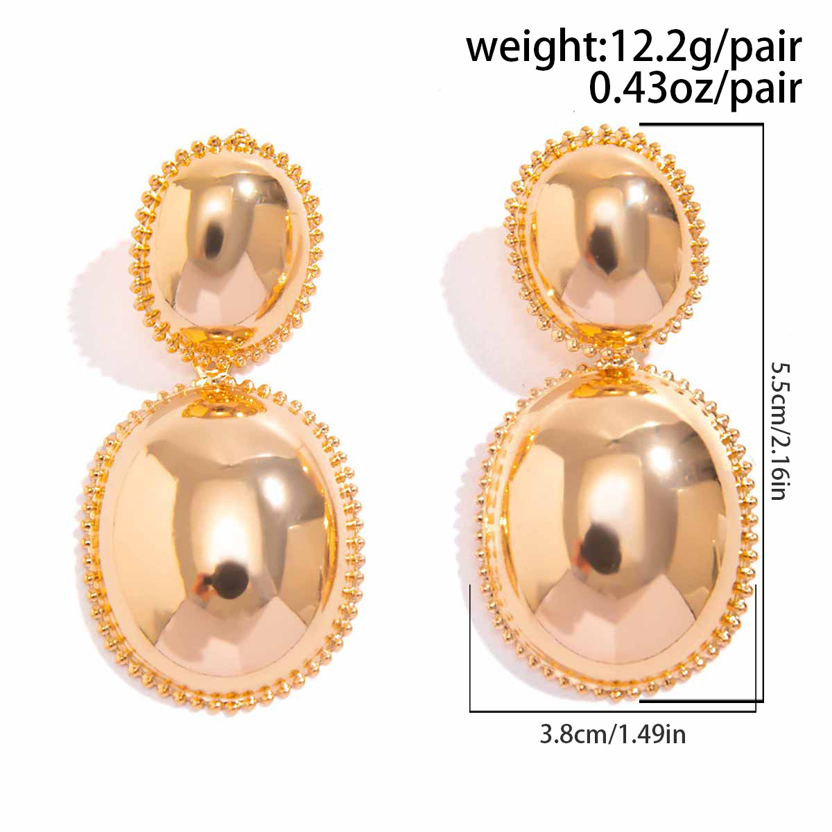 1 Pair Simple Style Classic Style Water Droplets Heart Shape Plating Iron Gold Plated Ear Studs display picture 8