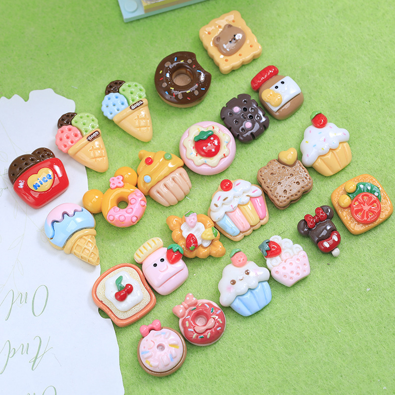 Cartoon Food Play Series Cream Glue Donut Hairpin Hair Rope Hair Jewelry Material Patch
