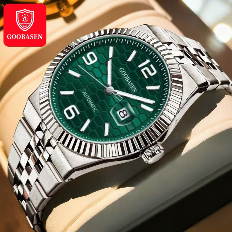 Guberson's New Model Men's Watch with Calendar, Quartz Movement, Imitation Mechanical Style, Popular Cross-Border Wholesale and Dropshipping