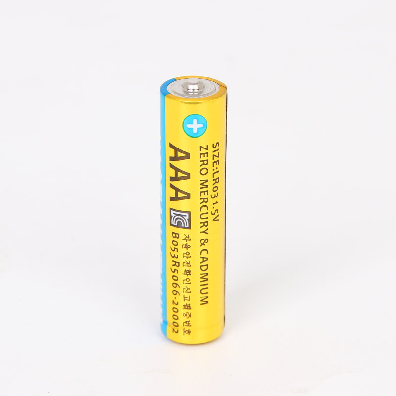LR03韩文KC认证aaa碱性电池 出口韩国7号体温枪遥控器AAA干电池