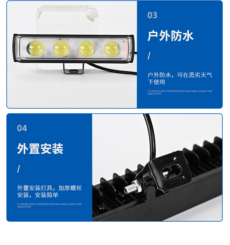 Motorcycle LED Headlight, Electric Vehicle High/Low Beam Spotlight