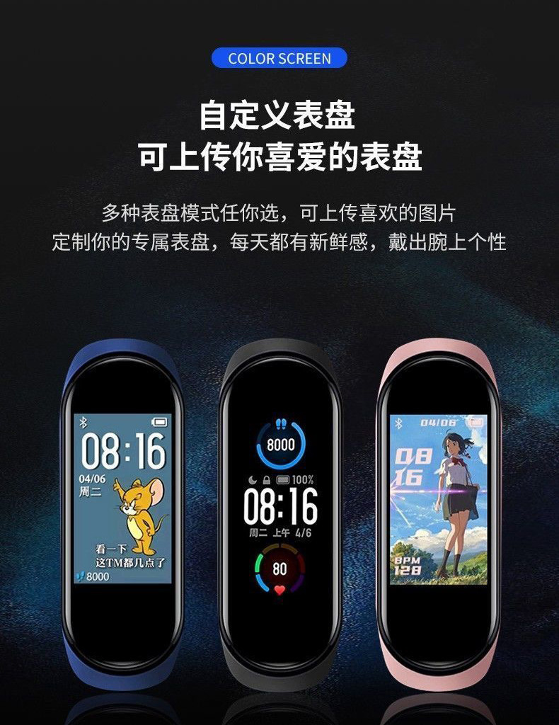Smart bracelet heart rate and blood pressure detection, step counting navigation, intelligent reminder Application Scenario