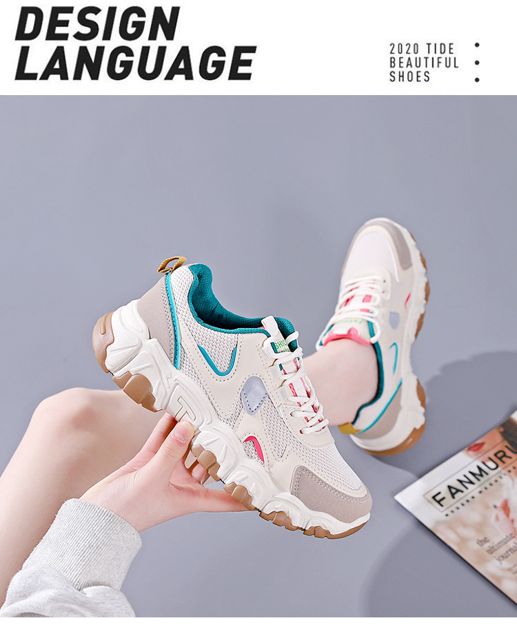 Spring new women's sports shoes, fashionable, breathable, lightweight, non-slip, wear-resistant, casual sports shoes, flat shoes_voghion.com