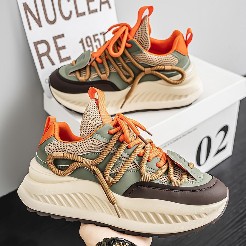 2025秋季潮流新款男士休闲运动鞋防滑耐磨跑步鞋老爹鞋时尚潮男鞋