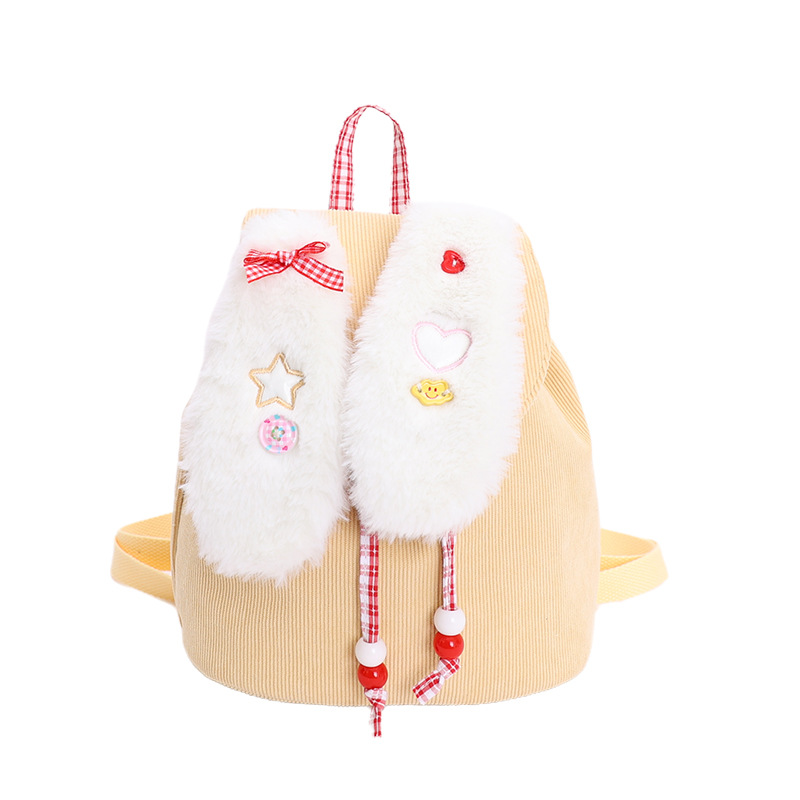 Mochila para niños con orejas de peludo, mochila para bebés de jardín de infantes, mochila para niños y niñas.