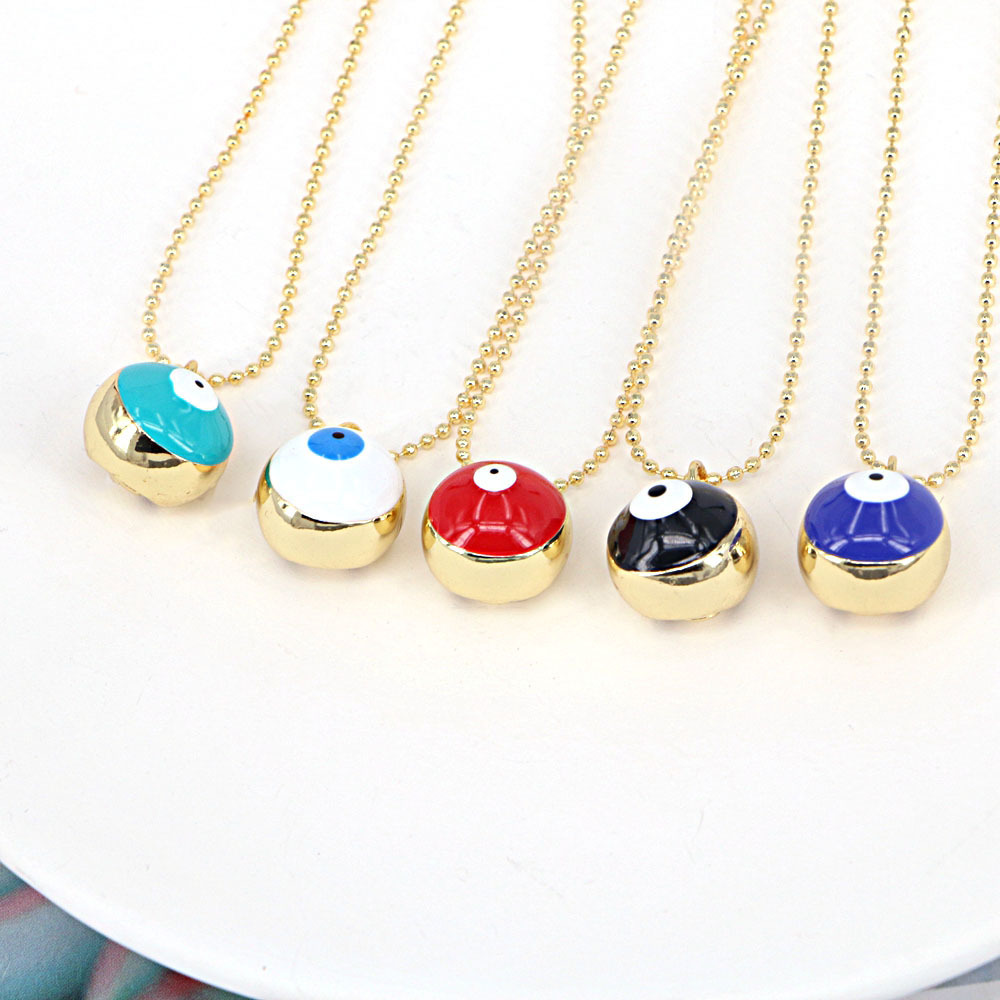 fashion sense copper oil dripping devilu0027s eye pendant necklace