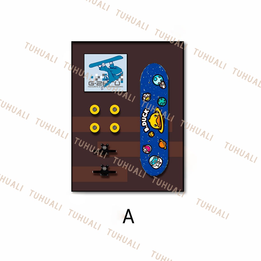 Pinturas decorativas de patineta Pinturas físicas tridimensionales Pinturas colgantes de juegos de moda Sala de estar Pasos de entrada Mural Habitación infantil simple Pintura de cabecera