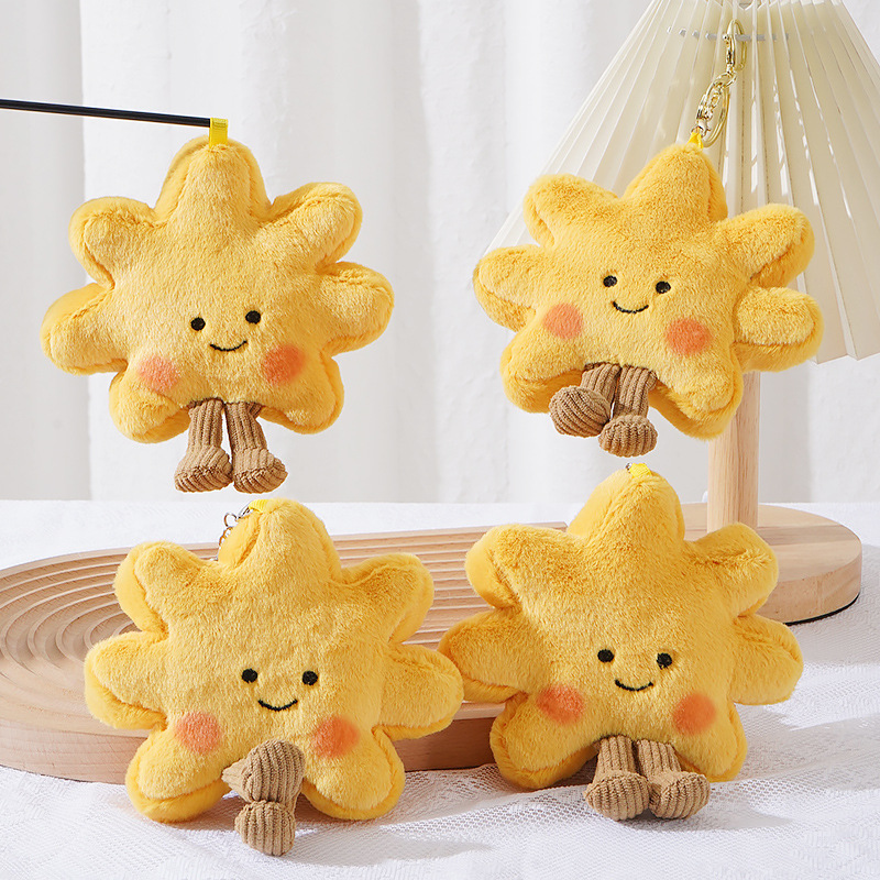 Super Cute Sunflower Plush Toy Doll School Bag Bag Pendant Car Keychain Doll Girl Small Gift