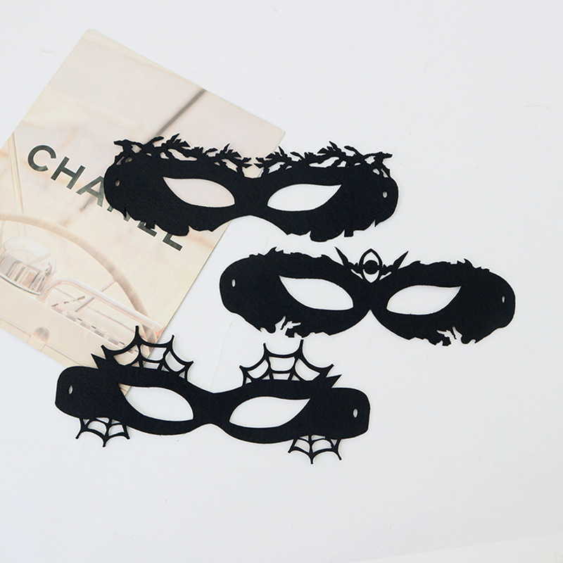 Transfronterizos nuevos no tejidos máscaras de felt negro máscaras modernas máscaras de felt minimalistas máscaras misteriosas de baile de maquillaje