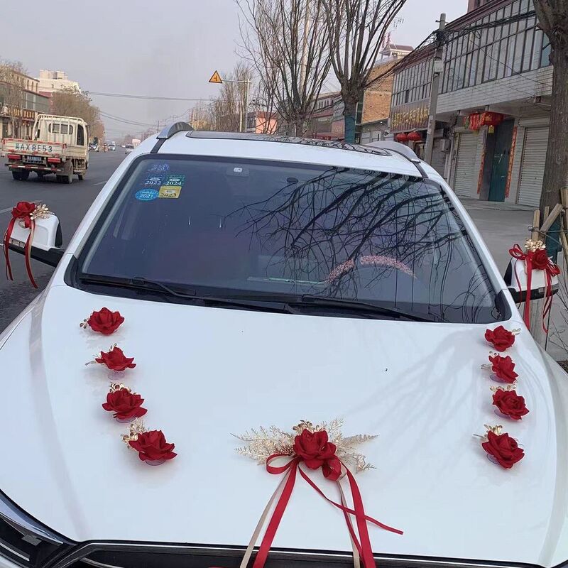 主婚车装饰车头花婚车花车结婚车队套装布置创意头车装饰品全套|undefined