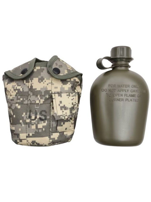 1L portátil de viaje al aire libre hervidor de agua de tres piezas set hervidor de agua camuflado con bolsa de almacenamiento hervidor de agua de camping