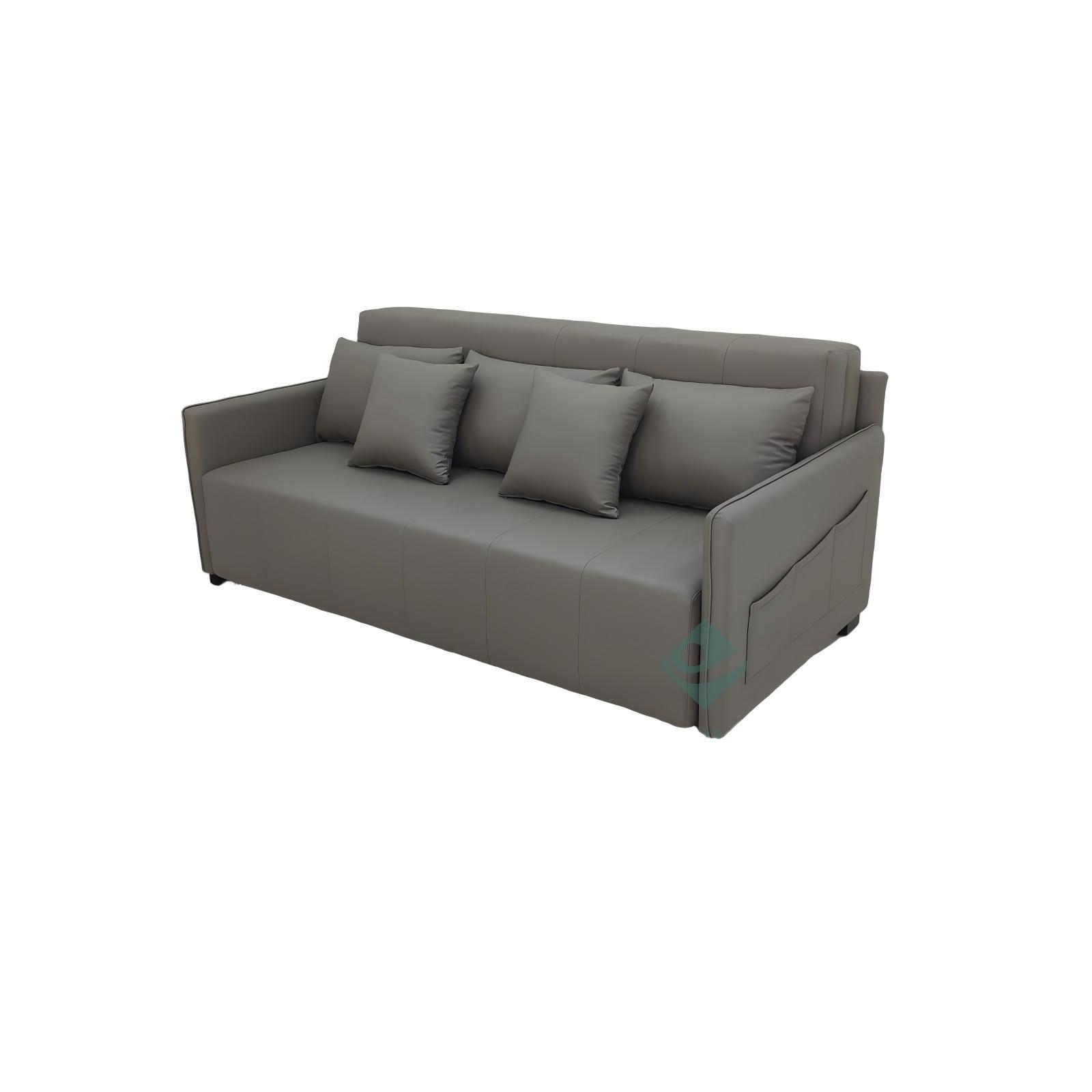 Sofá cama multifuncional doble uso plegable pequeño tipo sala de estar almacenamiento látex doble sofá cama de cuero de tres personas