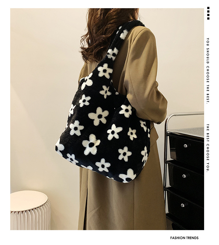 Winter Nieuwe Harige Tas Vrouwen Tas 2023 Mode Grote Capaciteit Vrouwen Schoudertas Zachte Pluche Handtas Vrouwen groothandel_voghion.com