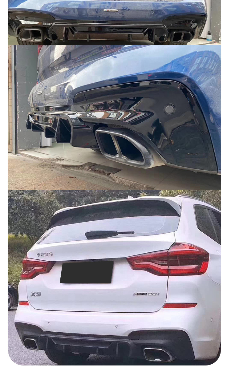 For BMW X3 G01 G08 Rear Lip Gloss Black/Carbon Fiber Rear Spoiler Body Kit