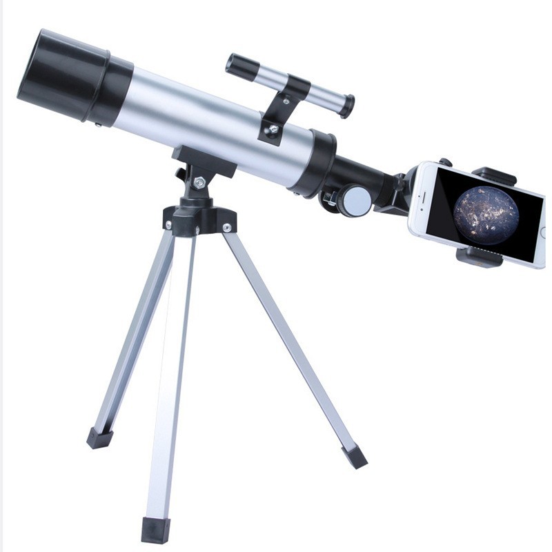 Los fabricantes venden al por mayor F50360M telescópica astronómica plateada con espejo de búsqueda de estrellas HD de alta potencia para niños y estudiantes