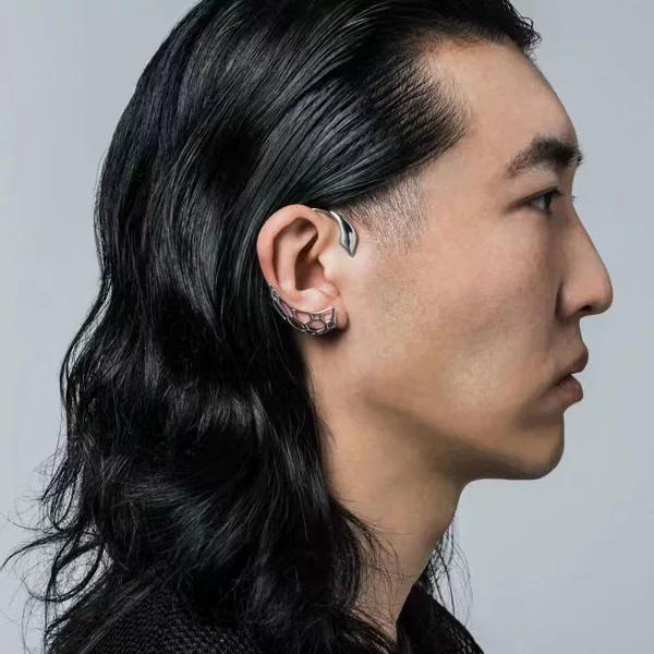 European and American punk mechanical style ear clip no need to punch mesh cage earmuffs sweet cool hot girl ear clip popular without hole