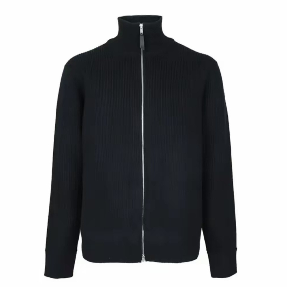 Suéter de punto grueso con doble cremallera, cárdigan informal, suéter de cuello alto para hombre, otoño e invierno, a la moda. image 4