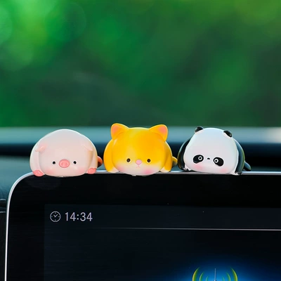 Car ornaments: Console Computer Display Decoration - piggy-koji-bear-three-pack
