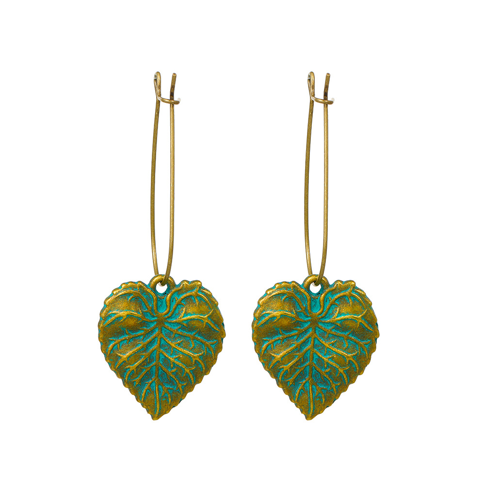green retro fashionable brand small design earrings