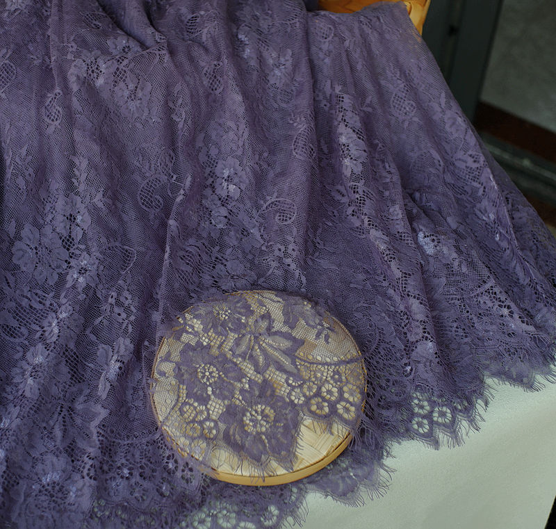 1.5 M × 3m pestañas suaves tela de encaje DIY ropa falda cortina de escritorio tela de fondo decoración