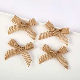 跨境1cm麻布蝴蝶结辅料圣诞diy装饰服装配饰手工织带麻绳纺织现货